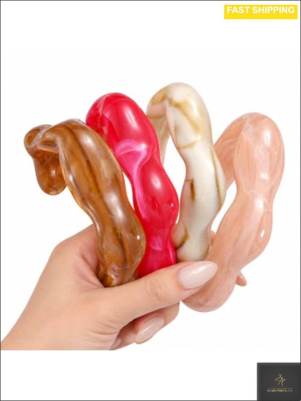Chunky Acrylic Bangle Bracelets Stackable Irregular Resin Statement Set